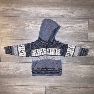 EUC 2T Alpaca Hoodie Full Zip Winter Fall Sweater Gray Neutral Natural Fibers